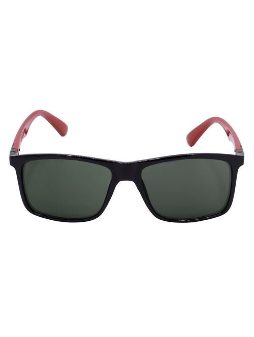 hrinkar men women boys & girls rectangular & sunglasses black & red frame, green lens (medium) - 18244046 - Very Small Image - 1