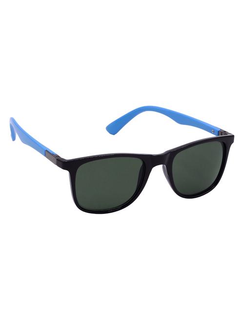 hrinkar men women boys & girls rectangular & sunglasses black & sky blue frame, green lens (medium) - 18244070 - Very Small Image - 1