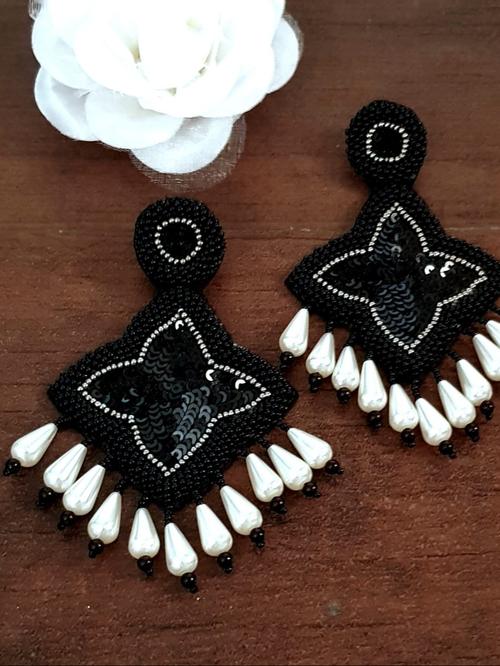 hand made fabric earrings in drop - 18244077 - Very Small Image - 1