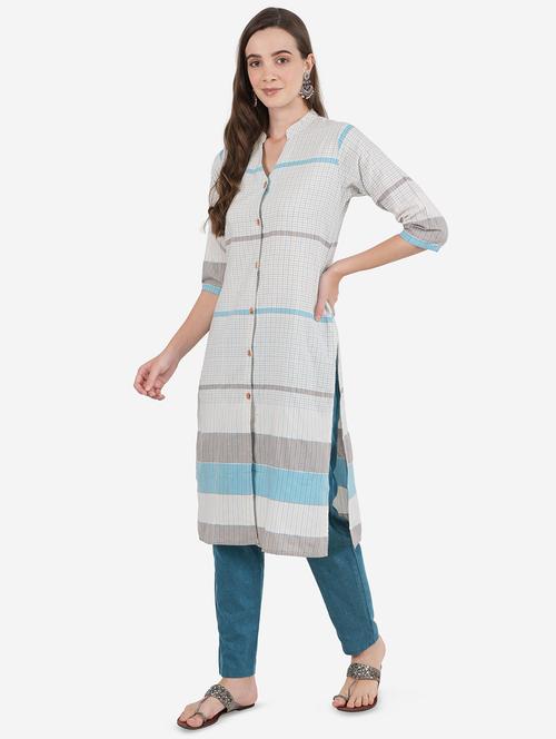 offwhite cotton suit set - 18244252 - Very Small Image - 1