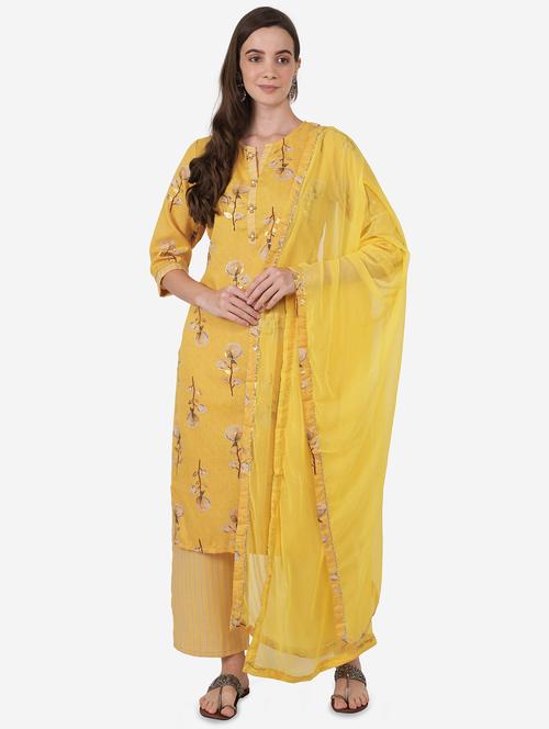 yellow rayon suit set - 18244269 - Very Small Image - 1