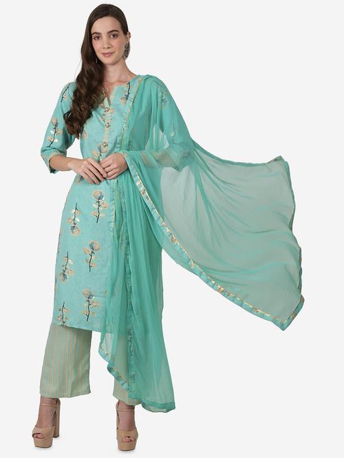 green rayon suit set - 18244272 - Very Small Image - 1