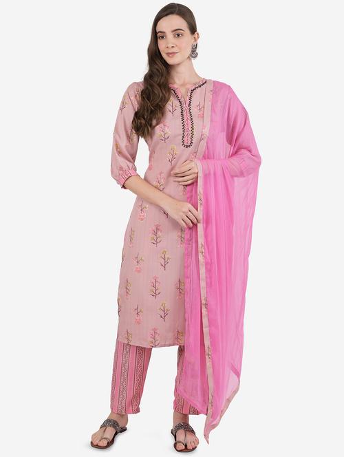 pink rayon suit set - 18244273 - Very Small Image - 1