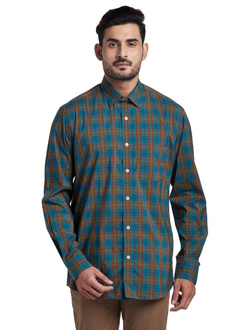 blue checked casual shirt - 18244334 - Very Small Image - 1