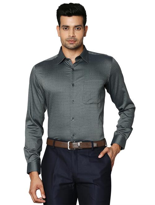 grey printed casual shirt - 18244349 - Very Small Image - 1