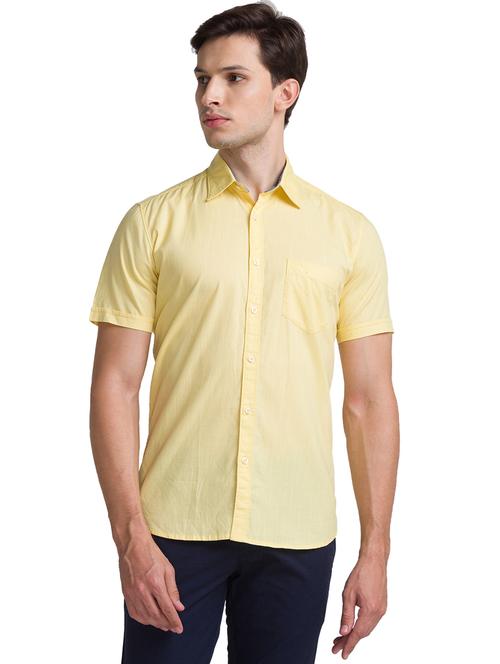 yellow solid casual shirt - 18244414 - Very Small Image - 1