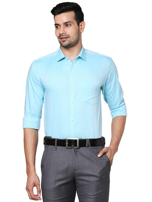 turquoise solid formal shirt - 18244489 - Very Small Image - 1