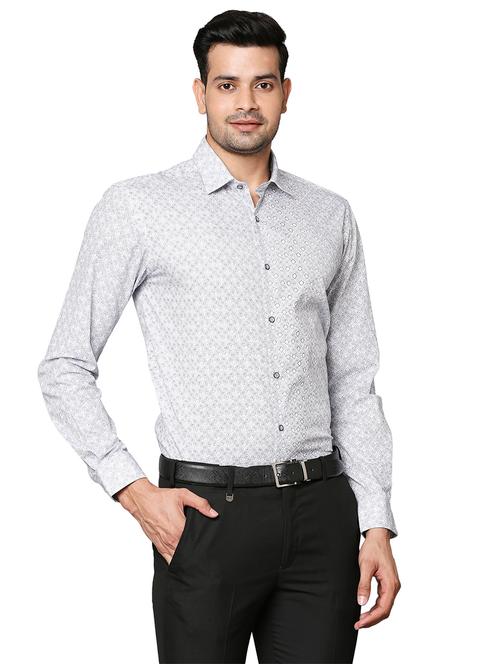 grey printed formal shirt - 18244494 - Very Small Image - 1
