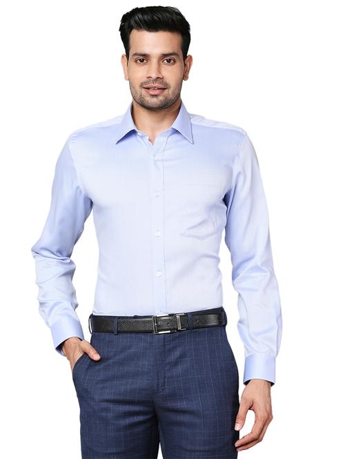 light-blue solid formal shirt - 18244505 - Very Small Image - 1