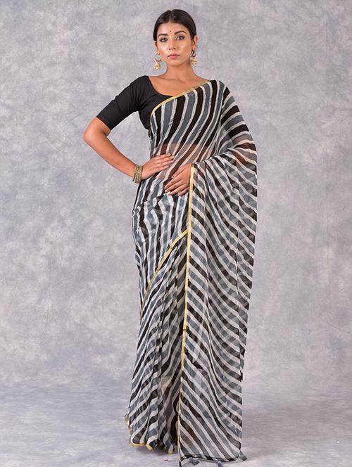 leheriya printed saree with blouse - 18244644 - Very Small Image - 1
