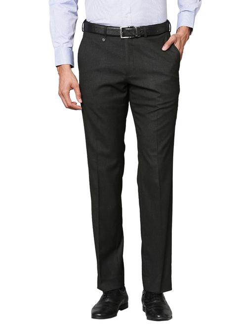 charcoal-grey solid formal trouser - 18244676 - Very Small Image - 1