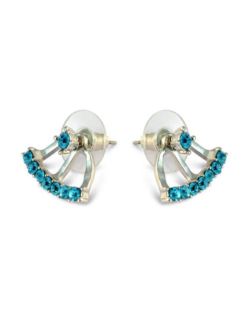 ladies stone earrings silver color - 18244690 - Very Small Image - 1
