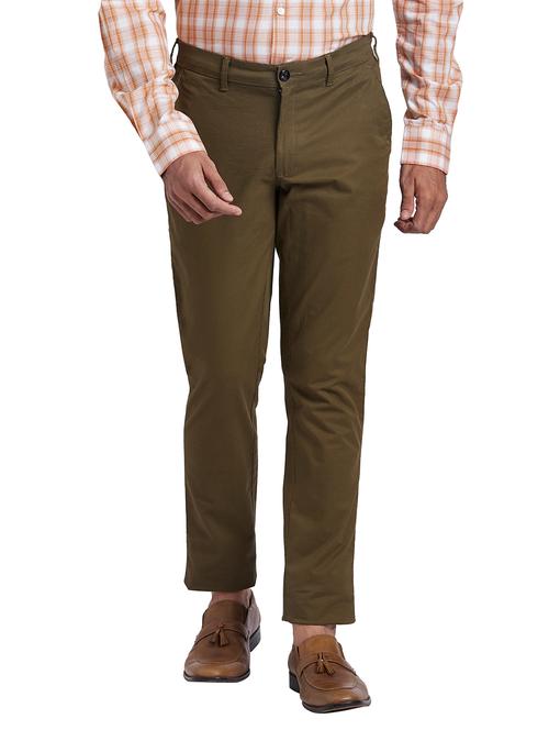 brown checked pleated casual trouser - 18244698 - Very Small Image - 1