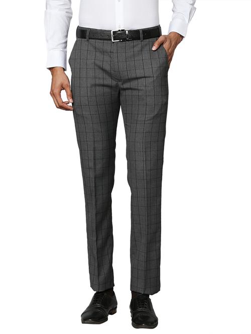 grey checkered casual trouser - 18244702 - Very Small Image - 1