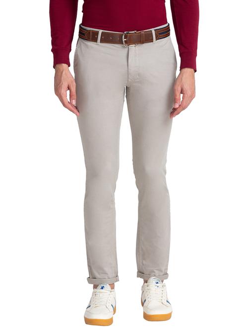 white solid casual trouser - 18244713 - Very Small Image - 1