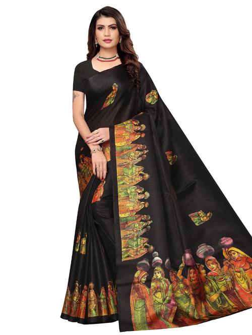 black art silk fusion saree - 18244925 - Very Small Image - 1