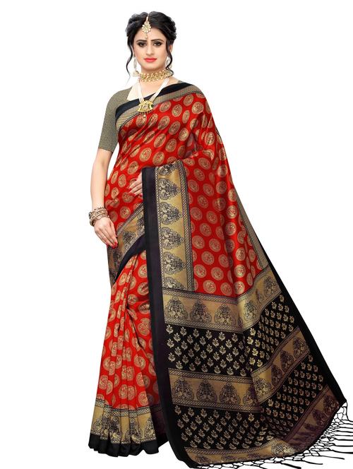 maroon art silk mysore saree with blouse - 18244967 - Very Small Image - 1