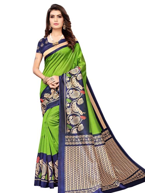green art silk mysore saree with blouse - 18245066 - Very Small Image - 1
