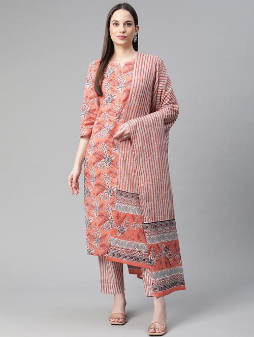 floral print kurta pant set - 18245093 - Very Small Image - 1