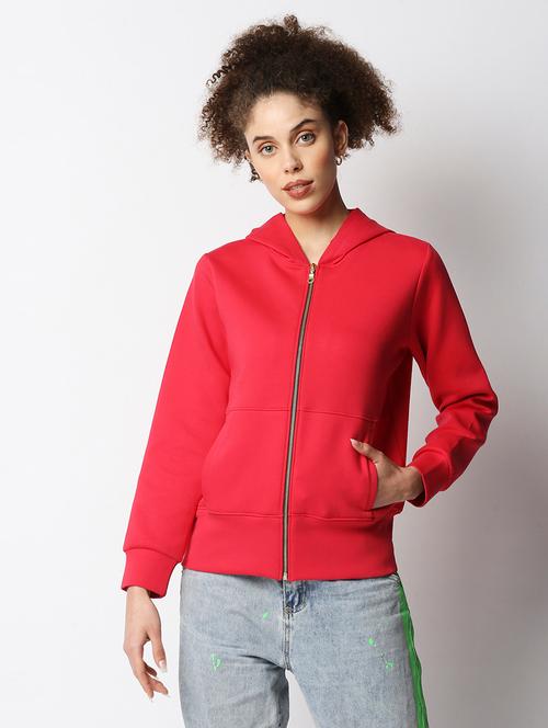 hooded neck solid jacket - 18245377 - Very Small Image - 1