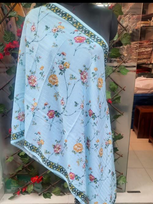 musllin silk fabric, beautiful prints with - 18245470 - Very Small Image - 1