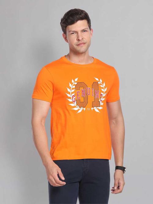 orange printed t-shirt - 18246072 - Very Small Image - 1
