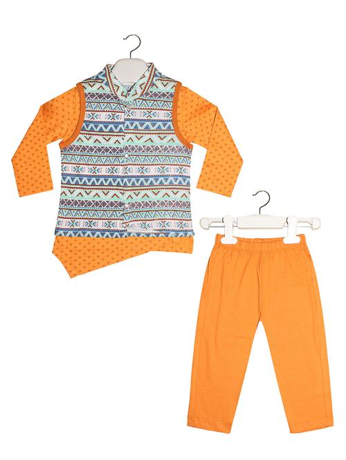 mustard printed suit set - 18246458 - Very Small Image - 1