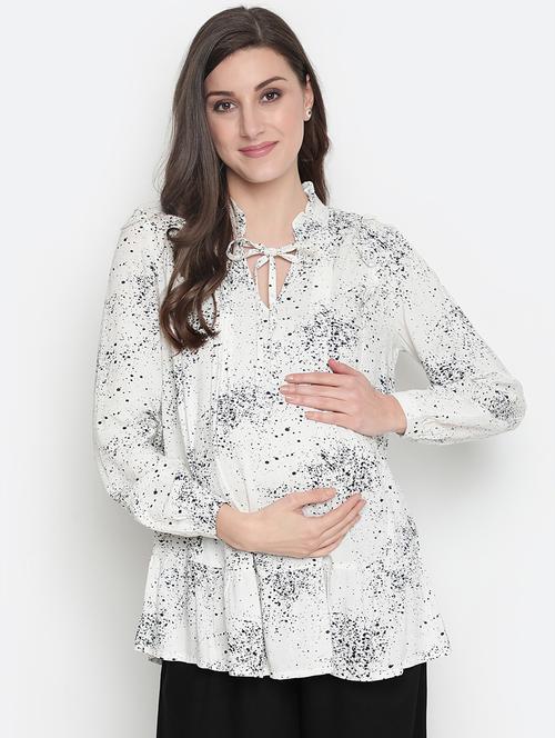 tie up neck printed top - 18246578 - Very Small Image - 1
