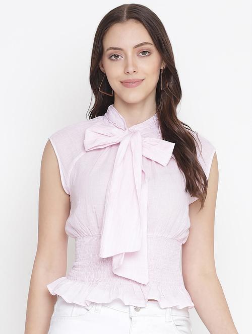 tie up neck striped top - 18246582 - Very Small Image - 1