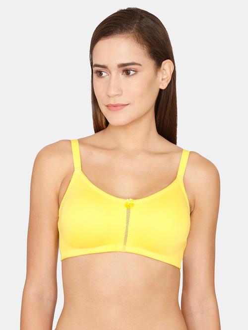yellow solid regular bra - 18246941 - Very Small Image - 1