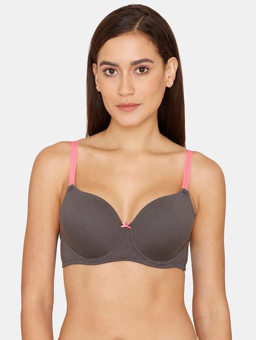 grey solid t-shirt bra - 18247018 - Very Small Image - 1