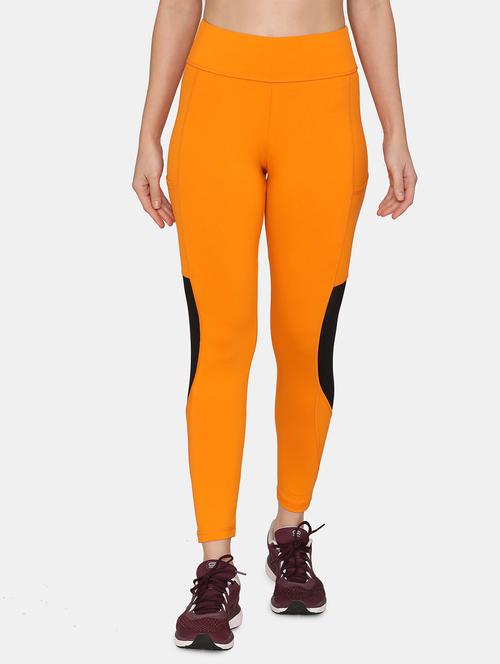 orange color block legging - 18247422 - Very Small Image - 1