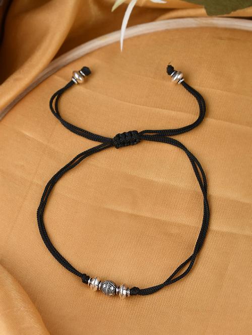 triple ball black thread anklet - 18247451 - Very Small Image - 1