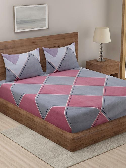 grey cotton blend bedsheet - 18247640 - Very Small Image - 1