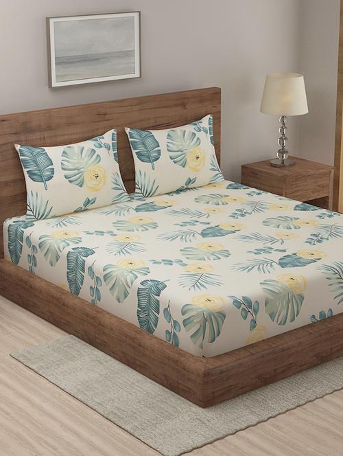yellow cotton blend bedsheet - 18247651 - Very Small Image - 1