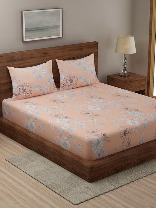 orange cotton blend bedsheet - 18247660 - Very Small Image - 1