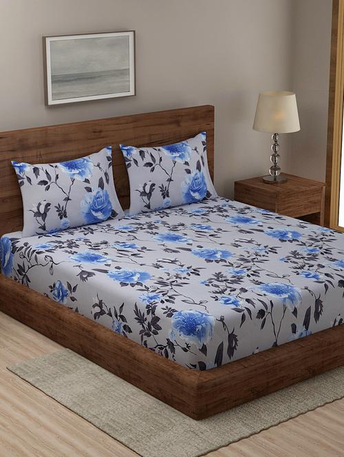 grey cotton blend bedsheet - 18247666 - Very Small Image - 1