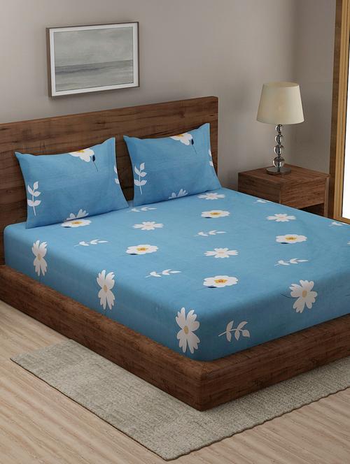 green cotton blend bedsheet - 18247668 - Very Small Image - 1