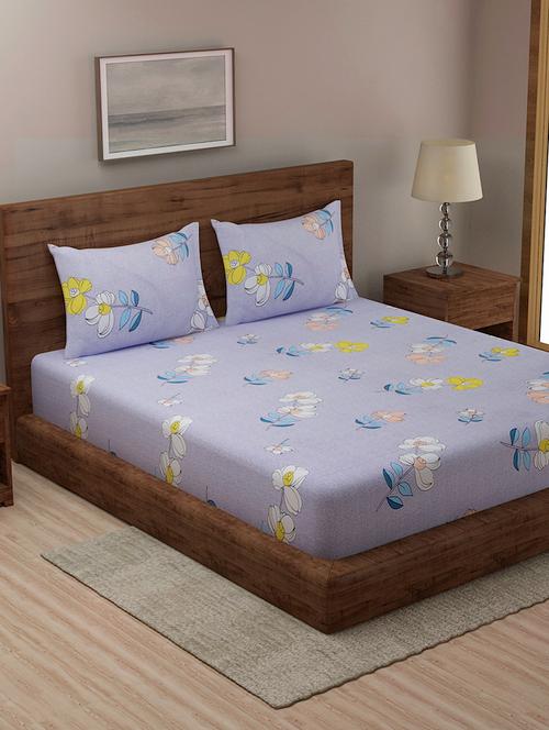grey cotton blend bedsheet - 18247683 - Very Small Image - 1