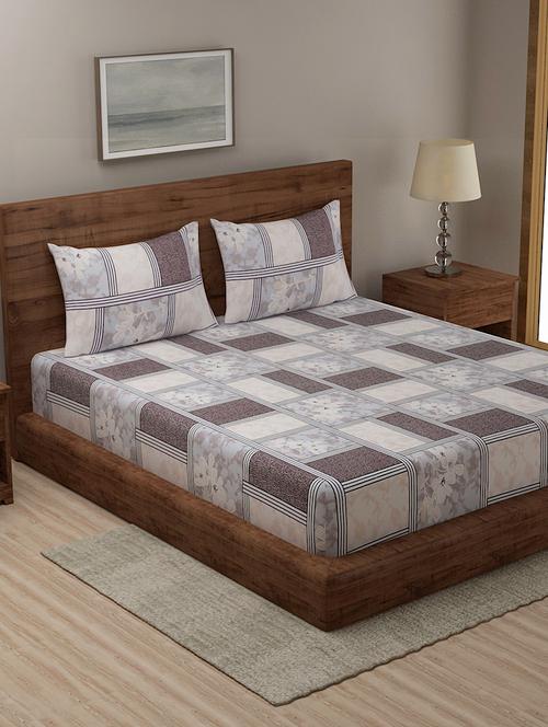 offwhite cotton blend bedsheet - 18247688 - Very Small Image - 1
