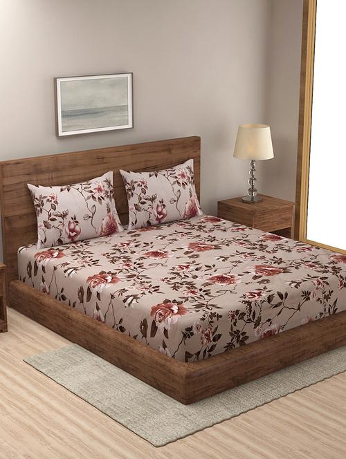 beige cotton blend bedsheet - 18247703 - Very Small Image - 1