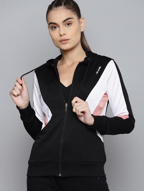 long sleeved color block hooded jacket - 18247787 - Very Small Image - 1