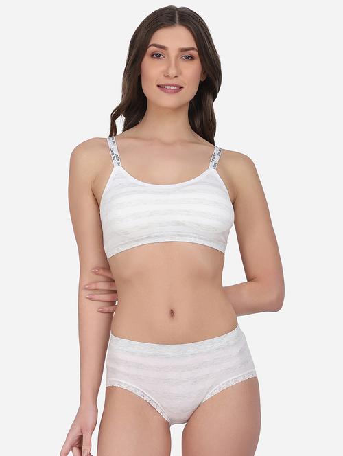 grey striped bras and panty set - 18247934 - Very Small Image - 1