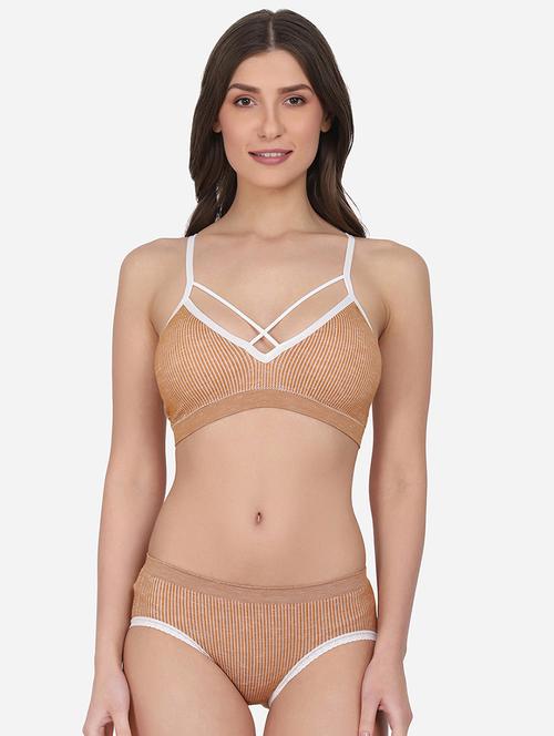 da intimo striped criss cross lingerie set - 18247942 - Very Small Image - 1
