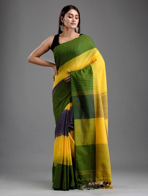 self design handloom saree with blouse - 18248037 - Very Small Image - 1