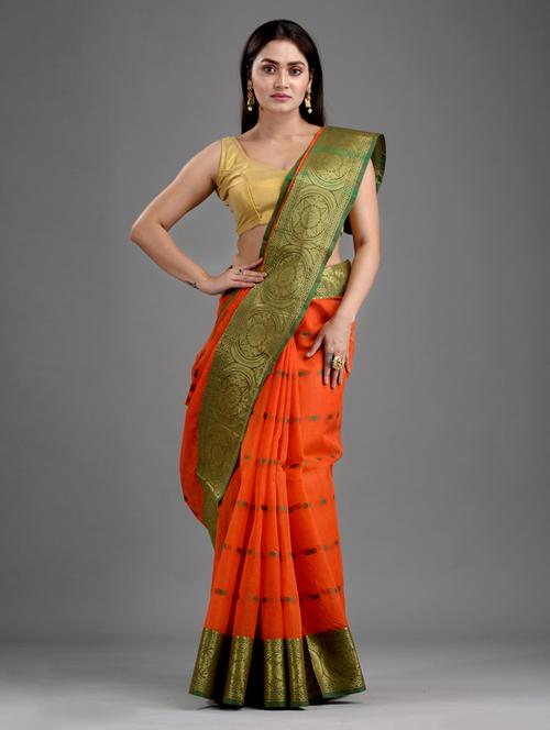 self design handloom saree - 18248097 - Very Small Image - 1