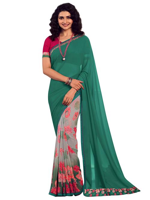 multi colored georgette half and half saree with blouse - 18248220 - Very Small Image - 1