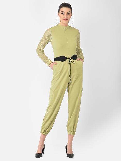mandarin neck belted full leg jumpsuit - 18248250 - Very Small Image - 1