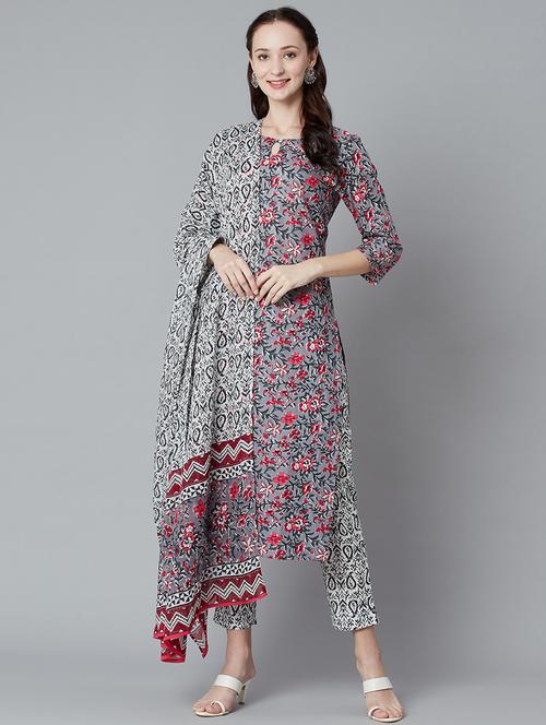 multi colored cotton kurta pant set - 18248262 - Very Small Image - 1