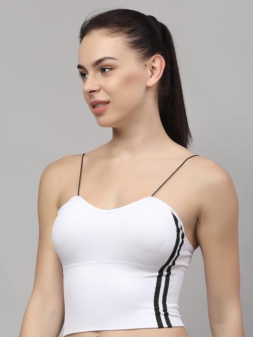 white lightly padded bralette bra - 18248347 - Very Small Image - 1